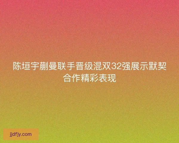 陈垣宇蒯曼联手晋级混双32强展示默契合作精彩表现